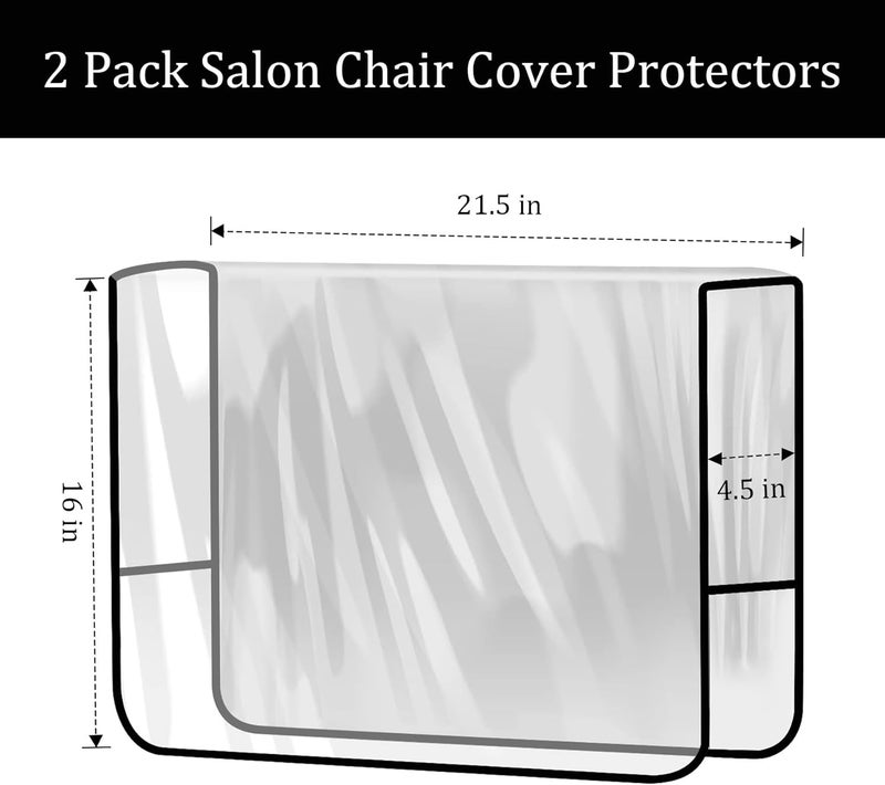 Philbinden 2Pcs Salon Chair Cover Protectors,Clear Square Hairdressing Chair Back Covers for Fits Most Standard Chairs,Reinforced Precision Sewn Clear Covers to Prevent Damage to Spa/Salon Chairs (2) - Image 2